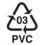 PVC-muovin tunnet merkistä, jossa kolmion sisällä on numero 03.